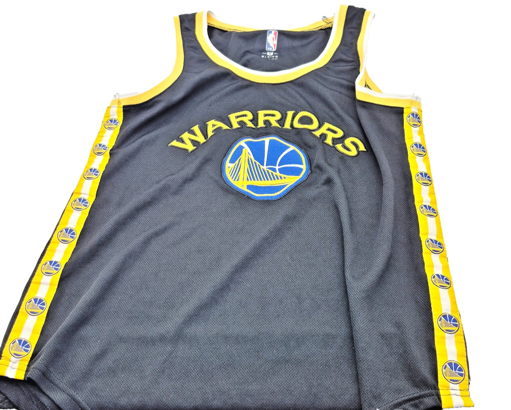 Golden State Warriors NBA Sleeveless Jersey Tank Top Black/Yellow Youth Size Med